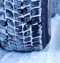 close-up photo of a snow tyre